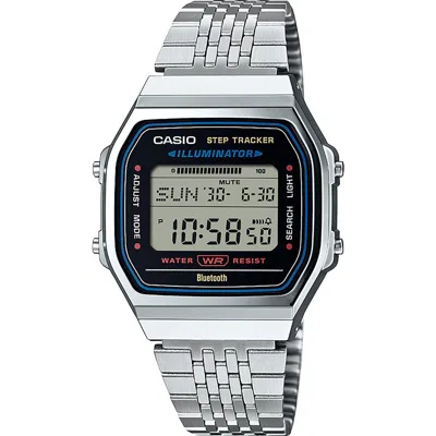 Casio Vintage Silvertone Digital Bracelet Bluetooth® Watch, 41.4mm X 37.9.5mm