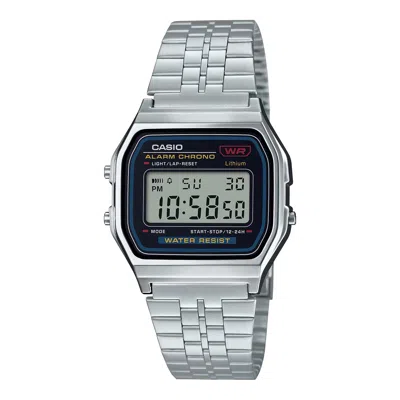 Casio Men's Vintage Digital Stainless Steel Watch Silver - A-158wa-1r In Metallic