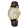 Casio Vintage Waterproof Leather Band Gold/ Brown Analog