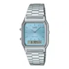 Casio Vintage Waterproof Stainless Steel Strap 'silver Blue'