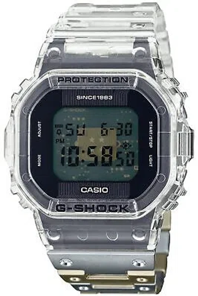 Pre-owned Casio [] Watch 40th Anniversary Clear Remix Dwe-5640rx-7jr Clear X Gold X Silver In Limited Model: 40thanniversary Clear Remix Series