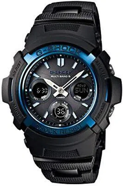 Pre-owned Casio Watch G-shock Awg-m100bc-2ajf Black/blue Men