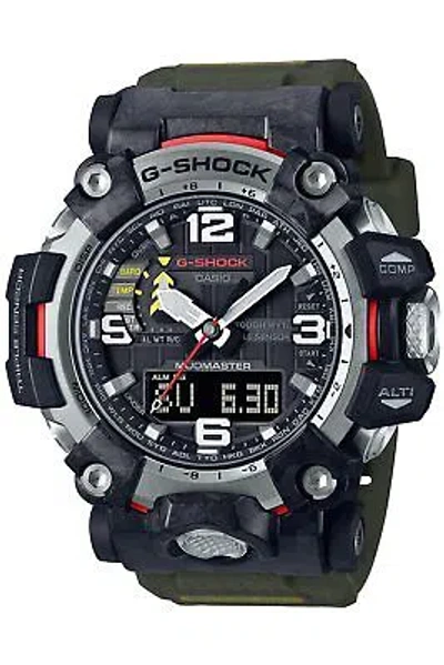 Pre-owned Casio [] Watch Gee Shock Mudmaster Radio Solar Gwg-2000-1a3jf In Olive Green