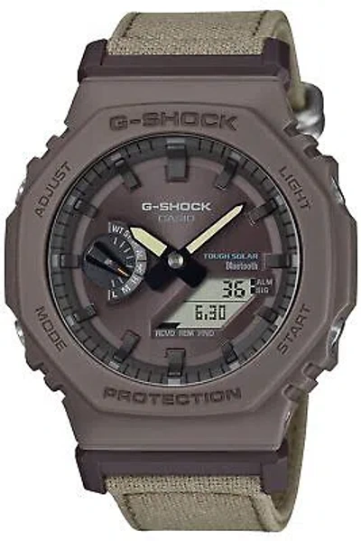 Pre-owned Casio [] Watch Khaki Gray Ga-b2100ct-5ajf Food Textilematterialcross Band In Web Limited Model: Cross Band Khaki Gray