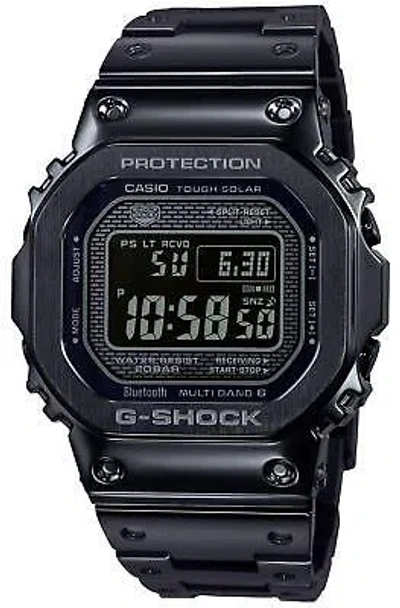 Pre-owned Casio Watch Shock Bluetooth Full Metal Radio Solar Black Gmw-b5000gd-1jf In Black (stainless Steel)