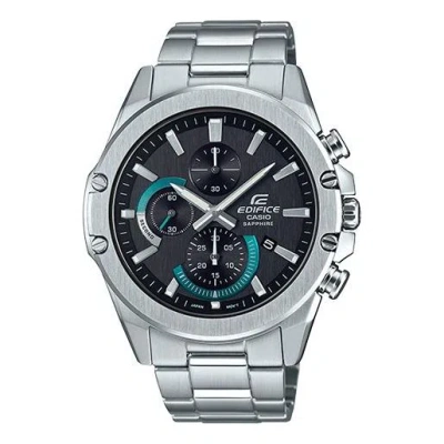 Casio Waterproof Edifice Black Dialsilver Strap Mens Blacksilver Analog/digital Combo