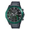 Casio Waterproof Edifice Mens Blackgreen Analog
