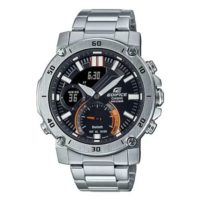 Casio Waterproof Edifice Mens Silverblack Analog In Metallic