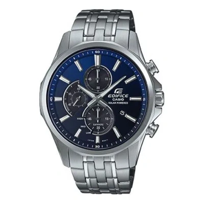 Casio Waterproof Edifice Sapphire Crystal Blue Gradient Mens Blue Analog In Metallic