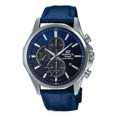 Casio Waterproof Edifice Sapphire Crystal Blue Gradient Mens Blue Analog