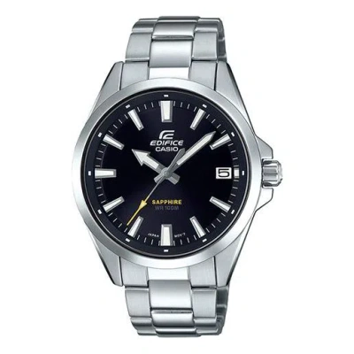 Casio Waterproof Edifice Sapphire Crystal Mens Silver Analog In Metallic