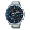 Casio Waterproof Edifice Sapphire Crystal Mens Silver Analog/digital Combo In Metallic