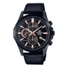 Casio Waterproof Edifice Sapphire Crystal Quartz Mens Black Analog
