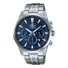 Casio Waterproof Edifice Sapphire Crystal Solar Powered Mens Blue Analog In Metallic