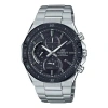 Casio Waterproof Edifice Sapphire Crystal Solar Powered Mens Silver Analog