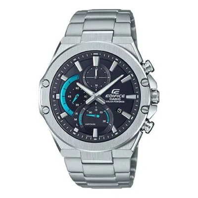 Casio Waterproof Edifice Sapphire Crystal Solar Powered Mens Silver Analog In Metallic