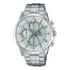 Casio Waterproof Edifice Sapphire Crystal Solar Powered Stainless Steel Strap Mens White Analog