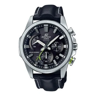 Casio Waterproof Edifice Solar Powered Mens Black Analog