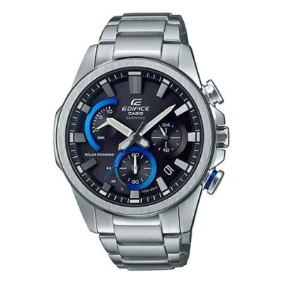 Casio Waterproof Edifice Solar Powered Mens Blue Analog In Metallic