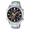 Casio Waterproof Edifice Solar Powered Sports Sapphire Crystal Stainless Steel Strap Mens Black Anal In Silver