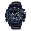 Casio Waterproof Edifice Sports Solar Powered Stainless Steel Strap Mens Black Analog/digital Combo