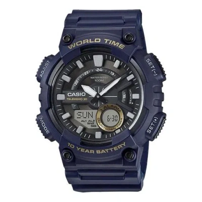Casio Waterproof Mens Blue Analog/digital Combo