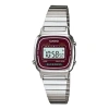Casio Waterproof Mens Wine Red Digital In Metallic