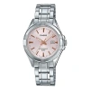 Casio Waterproof Quartz Pink Analog In Metallic