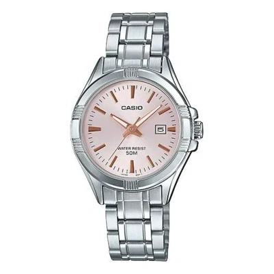Casio Waterproof Quartz Pink Analog In Metallic