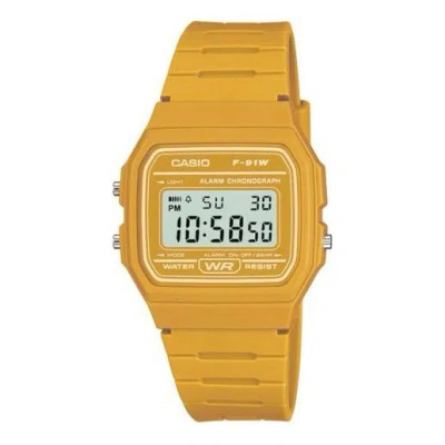 Casio Waterproof Quartz Sports Unisex Yellow Digital In Orange