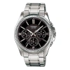Casio Waterproof Stainless Steel Strap Quartz Mens Black Analog