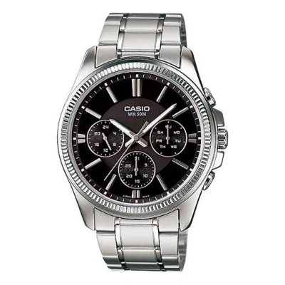 CASIO CASIO WATERPROOF QUARTZ STAINLESS STEEL STRAP MENS BLACK ANALOG