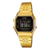 Casio Waterproof Quartz Unisex Mens Gold Digital