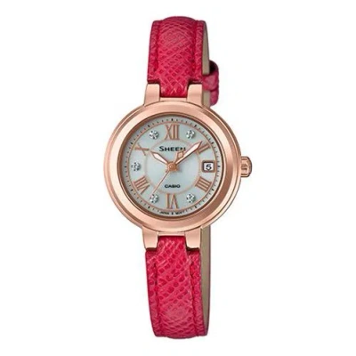 Casio Waterproof Sheen Quartz Red Analog In Pink