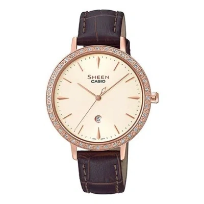 Casio Waterproof Sheen Quartz Sapphire Crystal Brown Analog