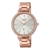 Casio Waterproof Sheen Quartz Sapphire Crystal Rose Gold Analog