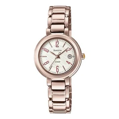 Casio Waterproof Sheen Quartz Sapphire Crystal Rose Gold Analog