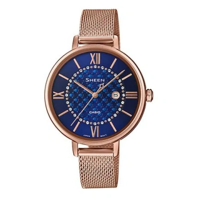 Casio Waterproof Sheen Quartz Sapphire Crystal Rose Gold Analog