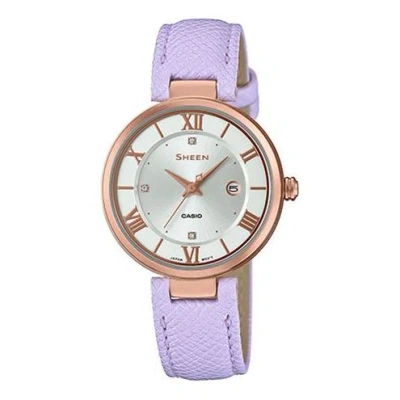 Casio Waterproof Sheen Sapphire Crystal Quartz Purple Analog