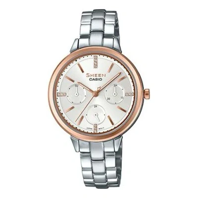 Casio Waterproof Sheen Sapphire Crystal Silver Analog
