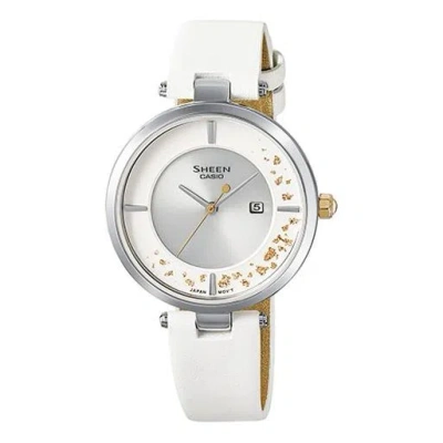 Casio Waterproof Sheen Sapphire Crystal Solar Powered Quartz White Analog