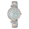 Casio Waterproof Sheen Sapphire Crystal Solar Powered Stainless Steel Strap Quartz Rose Gold Analog