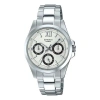 Casio Waterproof Sheen Sapphire Crystal Stainless Steel Strap Silver Analog