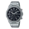 Casio Waterproof Sports Edifice Solar Powered Mens Black Analog In Metallic