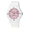 Casio Waterproof Sports Pink Dialwhite Strap Pinkwhite Analog In Metallic