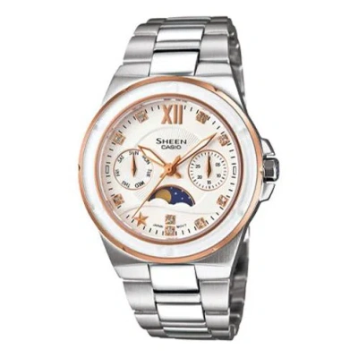 Casio Waterproof Sports Sheen Whitegold Analog In Metallic