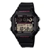 Casio Waterproof Sports Shockproof Mens Black Digital