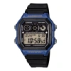 Casio Waterproof Sports Shockproof Mens Black/blue Digital