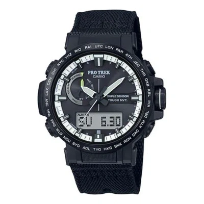Casio Waterproof Sports Shockproof Solar Powered Mens Black Analog/digital Combo