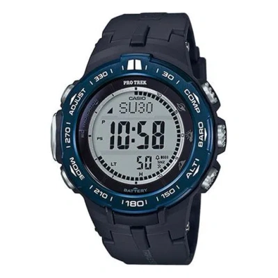 Casio Waterproof Sports Shockproof Solar Powered Mens Black Digital In Blue